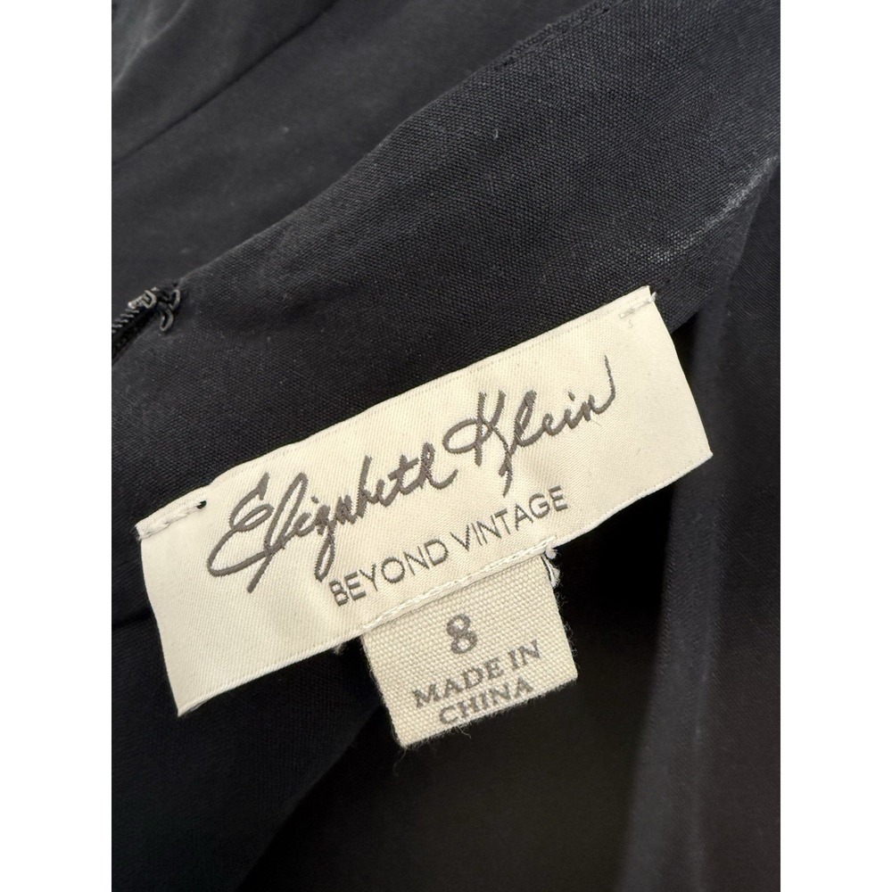 Elizabeth Klein Beyond Vintage Romper Shorts Womens Sz 8 Black Cap Sleeve Linen - Picture 6 of 12